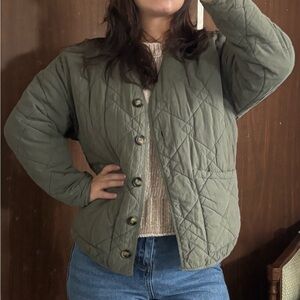 Quilted Olive Green Jacket